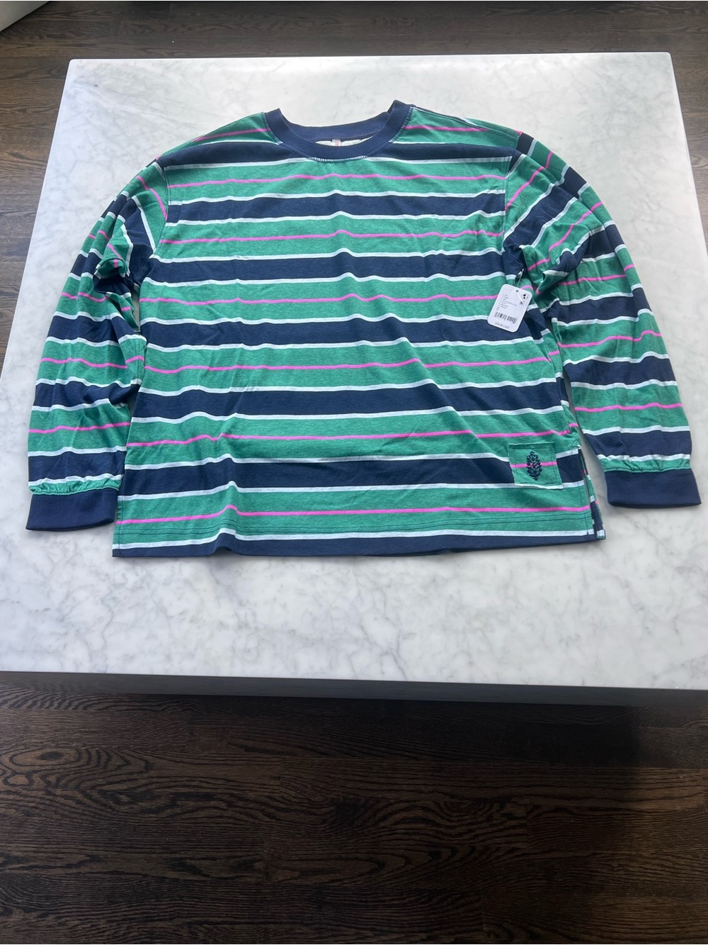 NWT FP Movement by Free People Hustle Striped Layer Navy Green Glow Size Small - Picture 7 of 16